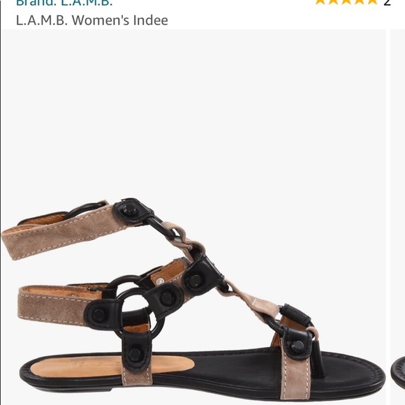 L.A.M.B “Indee” G8107 Blktpe toe sandal - Picture 2 of 16